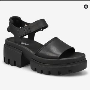 Timberland chunky sandal black leather
